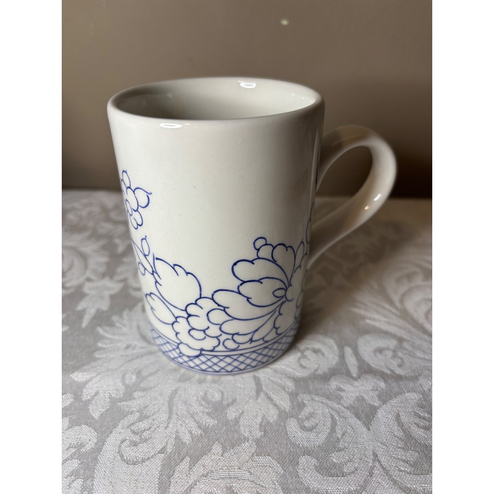 Heinen Delfts Blauw Holland Coffee Mug Blue White Floral Ceramic Dutch Pottery